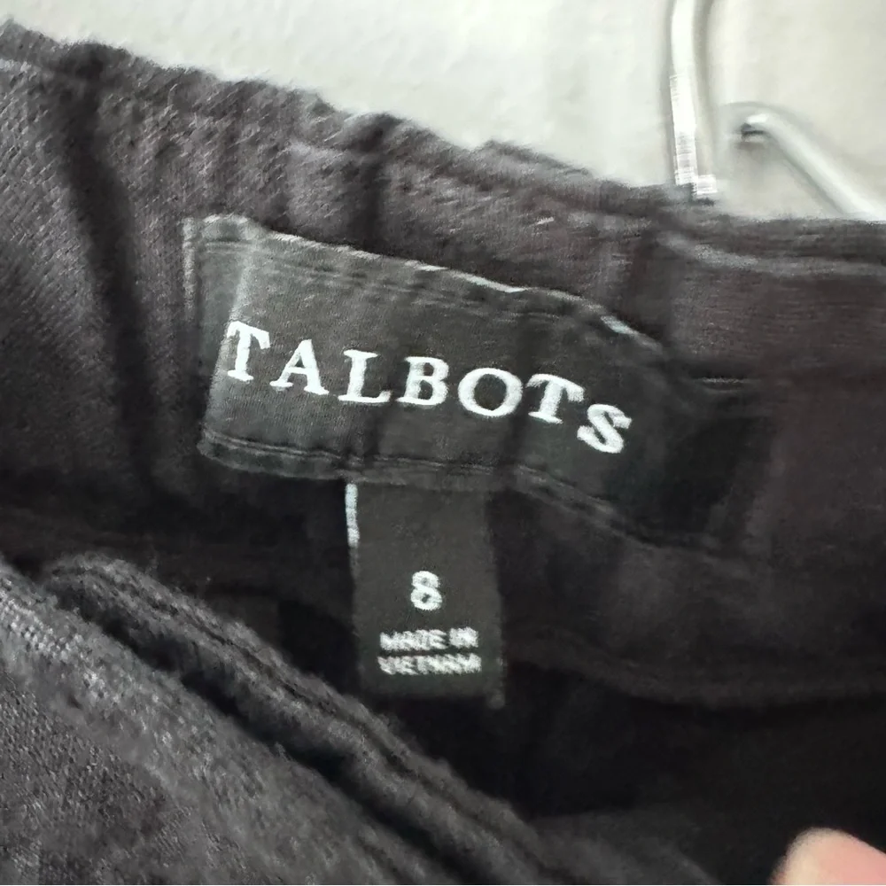 Talbots black wide leg linen pant Size 10